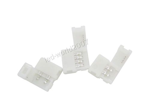 10pcs white clip connector 4 pin contacts for two 5050 smd rgb led light strips for sale