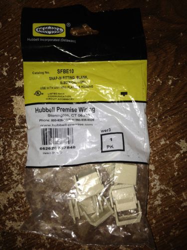Hubbell Premise Snap-in Fitting Blank - Electric Ivory SFBE10 - 10 Pack