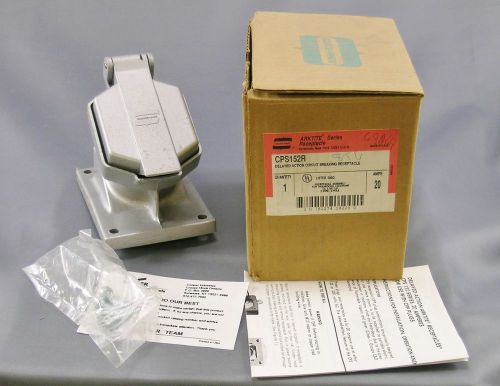 New crouse hinds cps152r arktite series receptacle20a 2 wire3 pole hazardous for sale