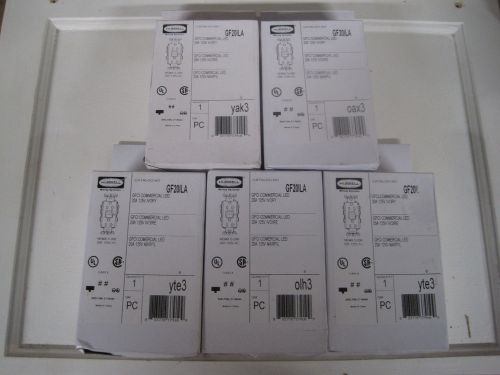 Ten 20A Hubbell GFCI Receptacles (white)