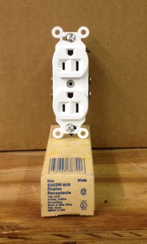 Eagle Electric 5252W Ivory 5-15R Duplex Receptacle - New In Box