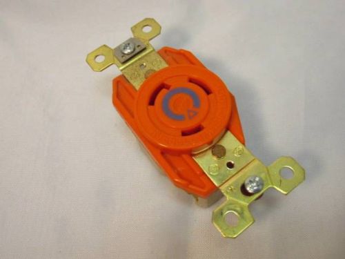 New nib hubbell ig2620 ac receptacle nema l6-30 female orange isolated ground for sale