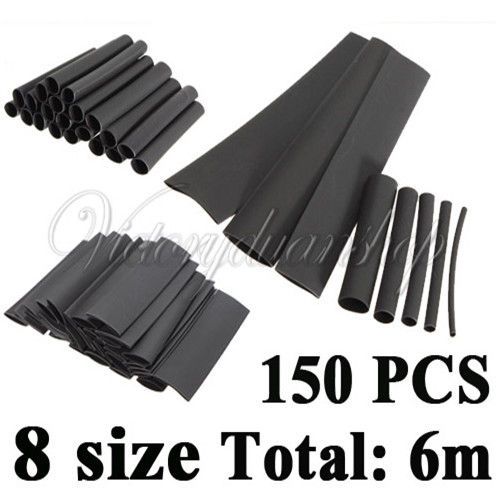 150pcs Assorted ?1?2?3?4?6?8?10?13mm Heat Shrink Tubing Sleeving Wrap Wire Kit