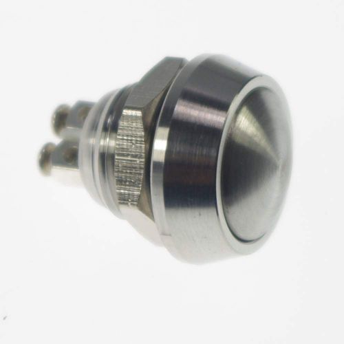 (5) 12mm OD Stainless Steel Push Button Switch /Round/Screw Terminals