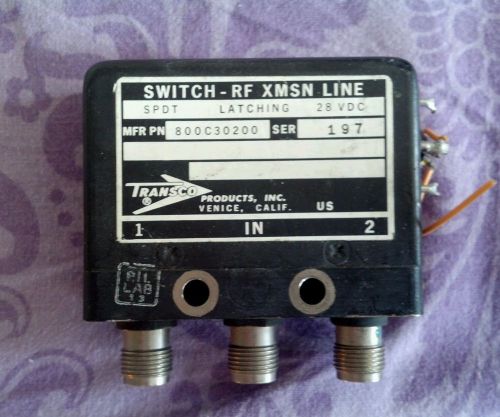 Transco Switch RF XMSN 3 - Line SPDT 28VDC 800C30200 tnc