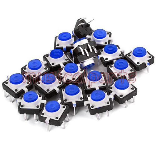 20 x Industrial Equipment Blue 4pin Tactile Push Button Switch+Led 12 x 12mm