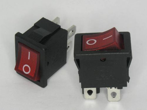 25pcs Rocker Switch 4connects 2ways red light ON/OFF