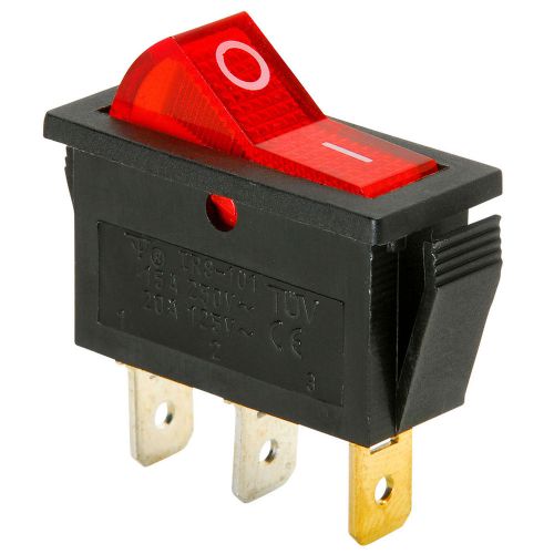 New spst large rocker switch w/red illumination 125vac 060-708 (5 pk) for sale