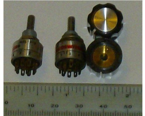 Miniature double pole 5-postion rotary switch 150ma@115vac plus instrument knob for sale