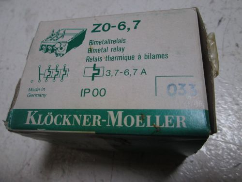 KLOCKNER-MOELLER Z0-6,7 OVERLOAD RELAY *NEW IN A BOX*
