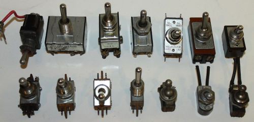 Vtg 14 pc Mixed Toggle Switch Arrow A-H&amp;H Micro C-H On Off Radio Machine Control
