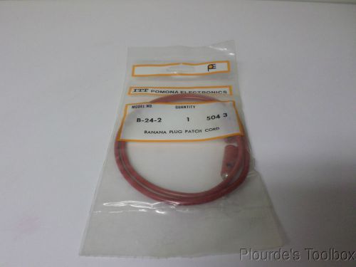 New Pomona 24&#034; Red Stackable Banana Plug Patch Cord, B-24-2