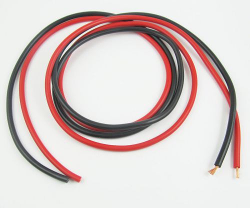 2pcs 1M 3.3Ft Black Red 1square Heatproof/Low Resistence Soft Silicon Wire Cable