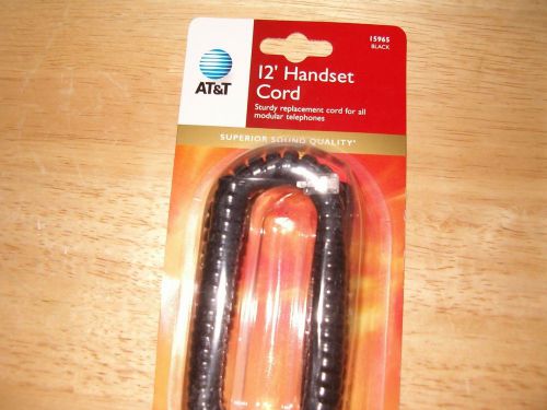 New 12&#039; ft black at&amp;t lucent avaya receiver coil handset receiver phone cord for sale