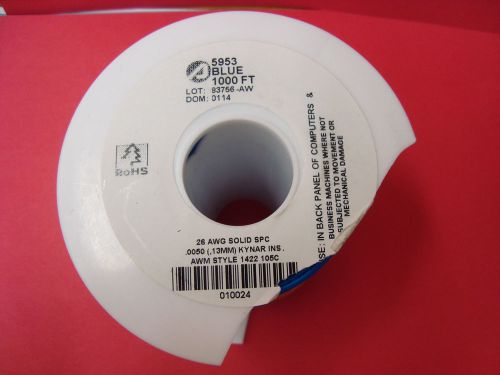 HOOK-UP WIRE, 26AWG, BLUE, 1000FT Damaged Spool See pics