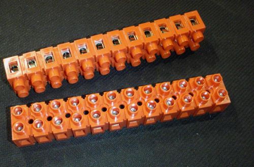 2pc wire terminal block strip  #22-12 awg 12 pole 25a h2519-12 for sale