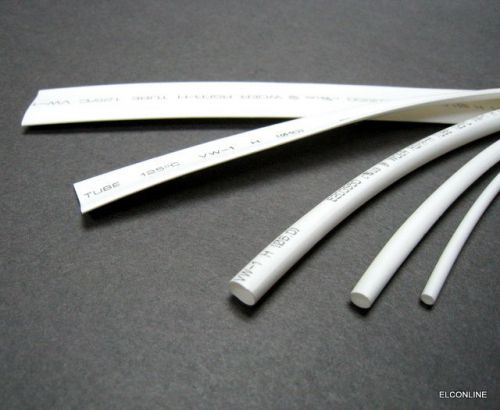 White 2:1 polyolefin 600v heat shrinkable tubing assortment 5 sizes/lot #so7 for sale