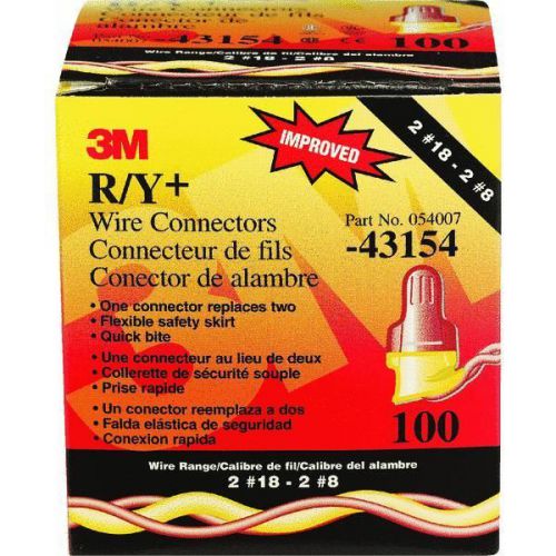 10 pk 3m 100ct red/yellow skirt 18-10 awg scotchlok wire connector nuts r/y+ for sale