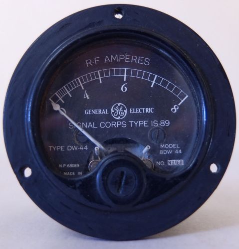 Vintage GE R-F Amperes Signal Corps Type IS-89, Type DW-44, Model 8DW 44