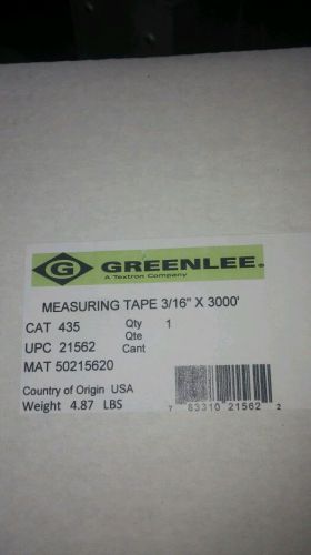 Greenlee 435 measuring tape,conduit,3000 ft x 3/16 in for sale