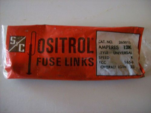 positrol fuse links 12k, amperes 12k, style universal, cat. no. 260512