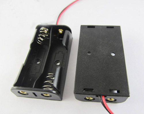 Battery Holder Box Case for 2x AA/2A 3V With Wire Black