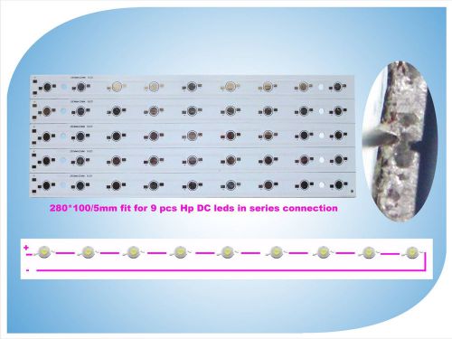 Wdm 1panel/5pieces heatsink aluminum pcb for 9pcs hp leds series 280*100/5mm for sale