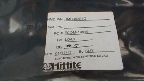 Lot of 5 Hittite HMC362S8G InGaP HBT Divide-by-4 SMT, DC - 12 GHz Static Divider