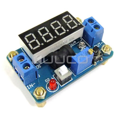 Dc power converter 4.5-24v to 1-20v 2a buck regulator with red voltmeter ammeter for sale