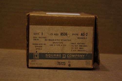 SQUARE D 8536-A0-2 AC MAGNETIC STARTER