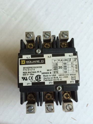 New Square D 8910DPA33S34V09 600VAC Series B Contactor