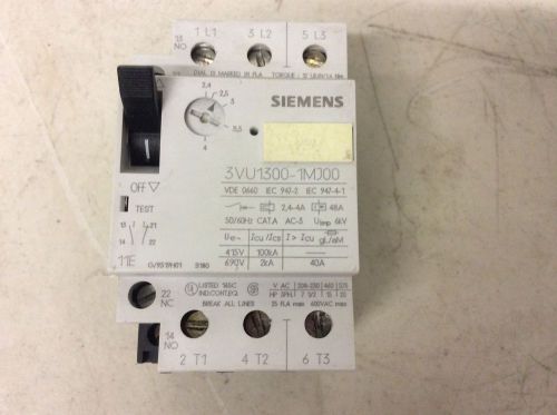 Siemens 3vu1300-1mj00 motor starter protector 2.4 - 4 amp 3vu13001mj00 for sale