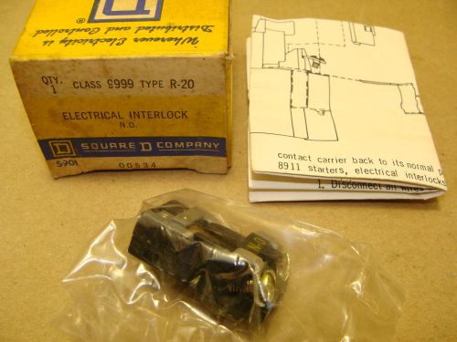 NEW SQUARE D 9999 R-20 NO AUXILIARY CONTACT ELECTRICAL INTERLOCK TYPE R-20