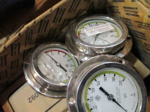 2-1/2&#034; x 200#,1/4 npt liquid filled gauge max inlet psi 3000,3 gauges for one $ for sale