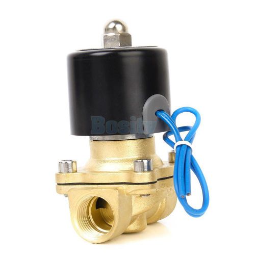 DC 24V 1/2&#034; Brass Electric Solenoid Valve Water Air Fuels Gas Normal Closed