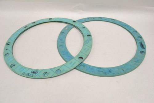 LOT 2 GARLOCK 3000 14-3/8X17-5/8IN RING FLANGE GASKET ARAMID FIBER BLUE B253766