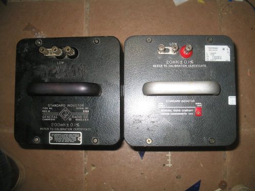 (2) GENERAL RADIO STANDARD INDUCTORS 1482-M 200mh ± 0.1% and1482-J 20mH ± 0.1%