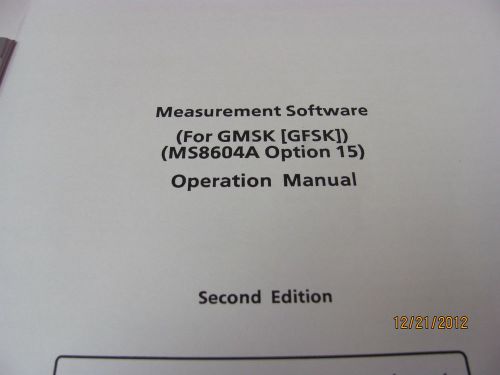 ANRITSU MS8604A Option 15 - Measurement Software Operation Manual for GMSK/GFSK