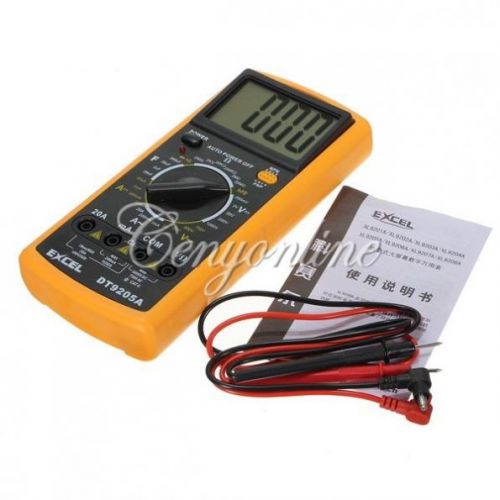 DT9205A Handheld 3 1/2 LCD AC DC Amp Ohm Digital Multimeter Electrical Tester