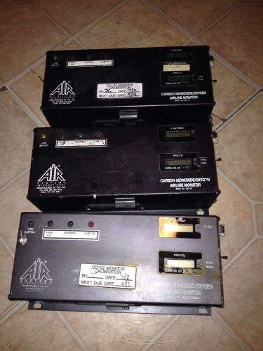 Lot of 3 air systems international carbon monoxide /oxygen airline monitor for sale