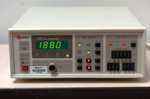 Quadtech 1880 2 mohms down to 1 uohm milliohmmeter, option 01 gpib interface for sale