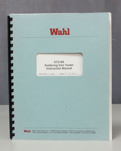 Wahl Instruments ST2100 Soldering Iron Tester Instruction Manual