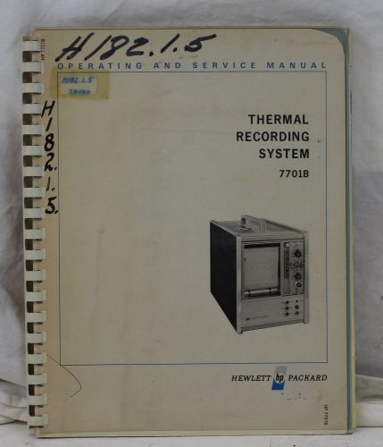 HP 7701B Thermal Recording System Operating &amp; Service Manual Agilent