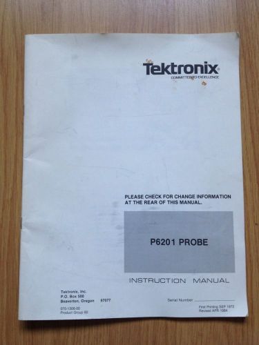 TEKTRONIX P6201 PROBE INSTRUCTION MANUAL