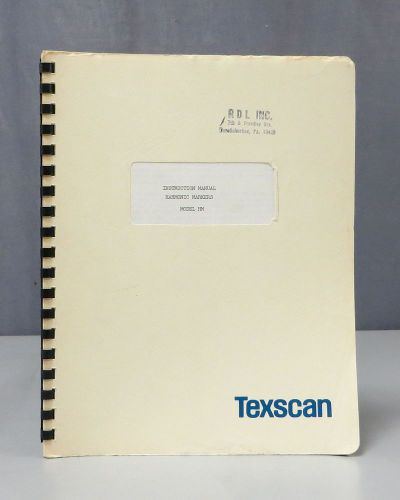 Texscan Corporation Model HM Harmonic Markers Instruction Manual