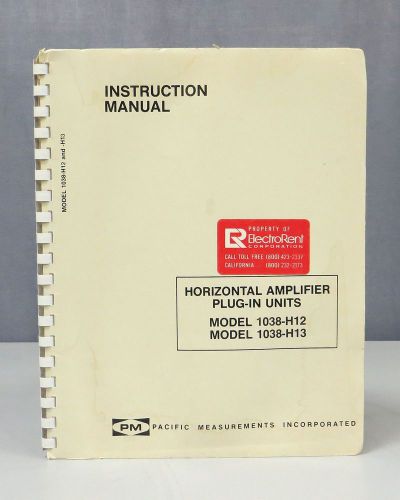Pacific Measurements Horizontal Amplifier 1038-H12/1038-H13 Instruction Manual
