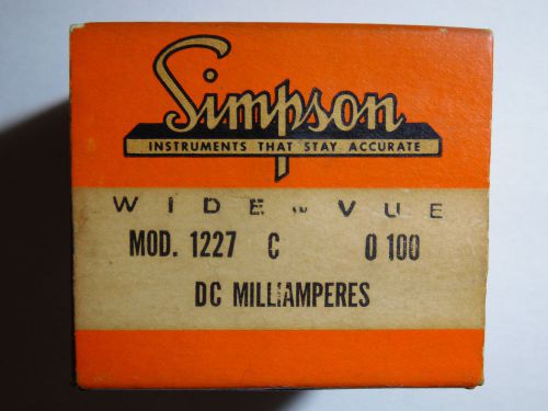 Vintage In Box Simpson Model 1227 DC Milliamperesn 0 100 Wide Vue