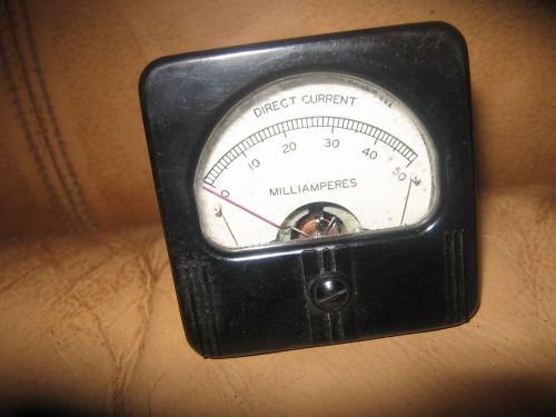 Vintage Supreme Instruments direct Current Milliamperes gauge meter 0-50