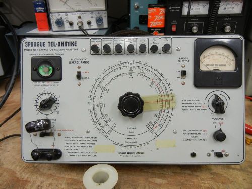Sprague to-4 tel-ohmike capacitor and resistor analyzer: working, guaranteed! for sale