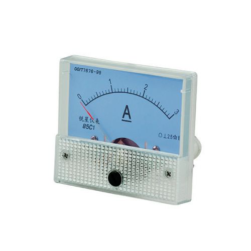 Analog Panel Meter Ammeter Measure 0-3A Current Ampere Meter  White Screw DC 3A